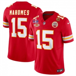 Men Kansas City Chiefs 15 Patrick Mahomes Red F U S E  With NKH Patch And Super Bowl LVIII Patch Vapor Untouchable Limited Stitched Football Jersey