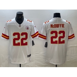 Men Kansas City Chiefs 22 Trent McDuffie White Vapor Untouchable Limited Stitched Football Jersey