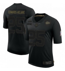 Men Kansas City Chiefs 25 Clyde Edwards-Helaire 2020 Black Salute To Service Limited Jersey