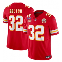 Men Kansas City Chiefs 32 Nick Bolton Red F U S E  With NKH Patch And Super Bowl LVIII Patch Vapor Untouchable Limited Stitched Football Jersey