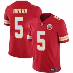 Men   Kansas City Chiefs 5 Hollywood Brown Red Vapor Untouchable Limited Stitched Football Jersey