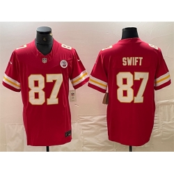 Men Kansas City Chiefs 87 Taylor Swift Red F U S E  Vapor Untouchable Limited Stitched Football Jersey