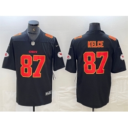 Men Kansas City Chiefs 87 Travis Kelce Black Vapor Untouchable Limited Stitched Football Jersey