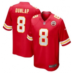 Men Nike Carlos Dunlap Red Kansas City Chiefs #8　Home Stitched Jersey