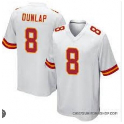 Men Nike Carlos Dunlap White Kansas City Chiefs #8 Home Stitched Jersey