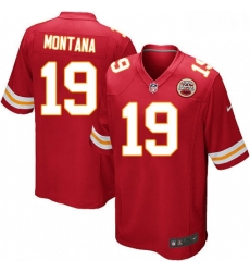 Men Nike Kansas City Chiefs 19 Joe Montana Game Red Team Color NFL Jersey