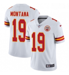 Men Nike Kansas City Chiefs 19 Joe Montana White Vapor Untouchable Limited Player NFL Jersey