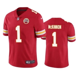 Men's Kansas City Chiefs #1 Jerick McKinnon Red Vapor Untouchable Limited Stitched Football Jersey