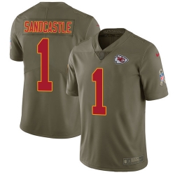 Nike Chiefs #1 Leon Sandcastle Olive Mens Stitched NFL Limited 2017 Salute to Service Jersey
