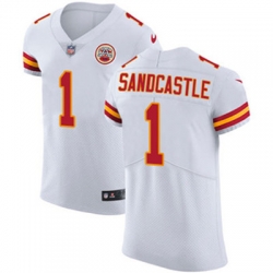 Nike Chiefs #1 Leon Sandcastle White Mens Stitched NFL Vapor Untouchable Elite Jersey