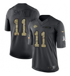 Nike Chiefs #11 Alex Smith Black Mens Stitched NFL Limited 2016 Salute to Service Jersey