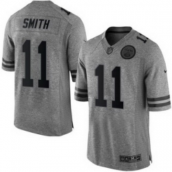 Nike Chiefs #11 Alex Smith Gray Mens Stitched NFL Limited Gridiron Gray Jersey