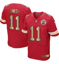 Nike Chiefs #11 Alex Smith Red Team Color Mens Stitched NFL Elite Gold Jersey