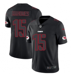 Nike Chiefs #15 Patrick Mahomes Black Men Stitched NFL Limited Rush Impact Jersey