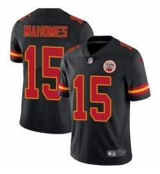Nike Chiefs #15 Patrick Mahomes Black Mens Stitched NFL Limited Rush Jersey