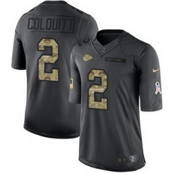 Nike Chiefs #2 Dustin Colquitt Black Mens Stitched NFL Limited 2016 Salute to Service Jersey