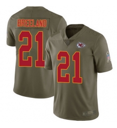 Nike Chiefs 21 Bashaud Breeland Olive Men Stitched NFL Limited 2017 Salute to Service Jersey