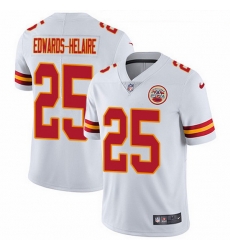 Nike Chiefs 25 Clyde Edwards Helaire White Men Stitched NFL Vapor Untouchable Limited Jersey