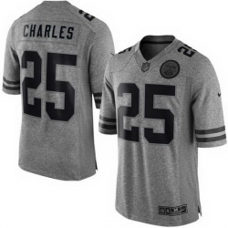 Nike Chiefs #25 Jamaal Charles Gray Mens Stitched NFL Limited Gridiron Gray Jersey