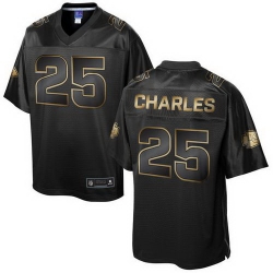 Nike Chiefs #25 Jamaal Charles Pro Line Black Gold Collection Mens Stitched NFL Game Jersey