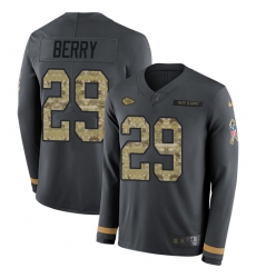 Nike Chiefs 29 Eric Berry Anthracite Salute to Service Men s Stitched NFL Limited Therma Long Sleeve Jersey