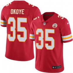 Nike Chiefs #35 Christian Okoye Red Mens Stitched NFL Limited Rush Jersey