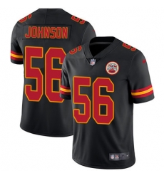 Nike Chiefs #56 Derrick Johnson Black Mens Stitched NFL Limited Rush Jersey