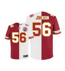 Nike Chiefs #56 Derrick Johnson Red White Mens Stitched NFL Elite Split Jersey