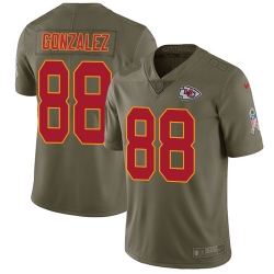 Nike Chiefs #88 Tony Gonzalez Olive Mens Stitched NFL Limited 2017 Salute to Service Jersey