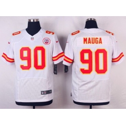 Nike Chiefs #90 Josh Mauga White Mens Stitched NFL Elite Jersey