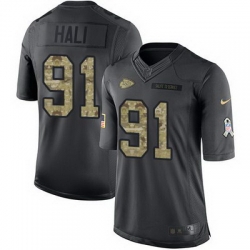 Nike Chiefs #91 Tamba Hali Black Mens Stitched NFL Limited 2016 Salute to Service Jersey