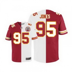 Nike Chiefs #95 Chris Jones Red White Mens Stitched NFL Elite Split Jersey