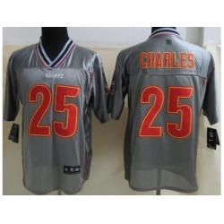 Nike Kansas City Chiefs 25 Jamaal Charles Grey Elite Vapor NFL Jersey