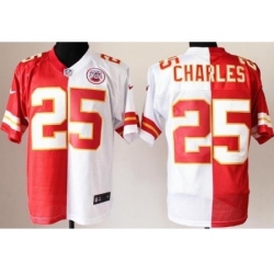 Nike Kansas City Chiefs 25 Jamaal Charles Red White Elite Split NFL Jersey