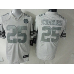 Nike Kansas City Chiefs 25 Jamaal Charles White Game Platinum NFL Jersey