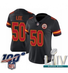 2020 Super Bowl LIV Women Kansas City Chiefs #50 Darron Lee Limited Black Rush Vapor Untouchable Football Jersey
