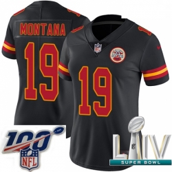 2020 Super Bowl LIV Women Nike Kansas City Chiefs #19 Joe Montana Limited Black Rush Vapor Untouchable NFL Jersey