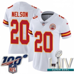 2020 Super Bowl LIV Women Nike Kansas City Chiefs #20 Steven Nelson White Vapor Untouchable Limited Player NFL Jersey