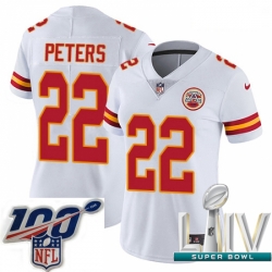 2020 Super Bowl LIV Women Nike Kansas City Chiefs #22 Marcus Peters White Vapor Untouchable Limited Player NFL Jersey