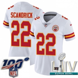2020 Super Bowl LIV Women Nike Kansas City Chiefs #22 Orlando Scandrick White Vapor Untouchable Limited Player NFL Jersey