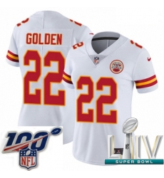 2020 Super Bowl LIV Women Nike Kansas City Chiefs #22 Robert Golden White Vapor Untouchable Limited Player NFL Jersey