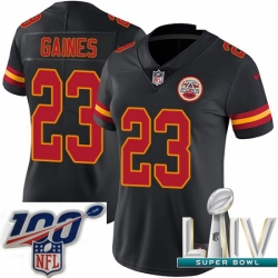 2020 Super Bowl LIV Women Nike Kansas City Chiefs #23 Phillip Gaines Limited Black Rush Vapor Untouchable NFL Jersey