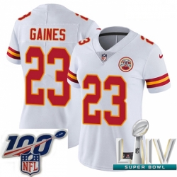 2020 Super Bowl LIV Women Nike Kansas City Chiefs #23 Phillip Gaines White Vapor Untouchable Limited Player NFL Jersey