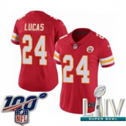 2020 Super Bowl LIV Women Nike Kansas City Chiefs #24 Jordan Lucas Red Team Color Vapor Untouchable Limited Player NFL Jersey