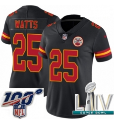 2020 Super Bowl LIV Women Nike Kansas City Chiefs #25 Armani Watts Limited Black Rush Vapor Untouchable NFL Jersey