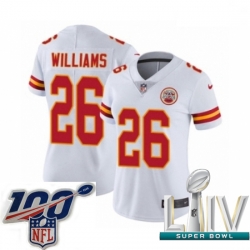 2020 Super Bowl LIV Women Nike Kansas City Chiefs #26 Damien Williams White Vapor Untouchable Limited Player NFL Jersey