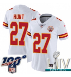 2020 Super Bowl LIV Women Nike Kansas City Chiefs #27 Kareem Hunt White Vapor Untouchable Limited Player NFL Jersey