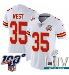 2020 Super Bowl LIV Women Nike Kansas City Chiefs #35 Charcandrick West White Vapor Untouchable Limited Player NFL Jersey