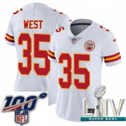 2020 Super Bowl LIV Women Nike Kansas City Chiefs #35 Charcandrick West White Vapor Untouchable Limited Player NFL Jersey