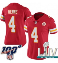 2020 Super Bowl LIV Women Nike Kansas City Chiefs #4 Chad Henne Red Team Color Vapor Untouchable Limited Player NFL Jersey
